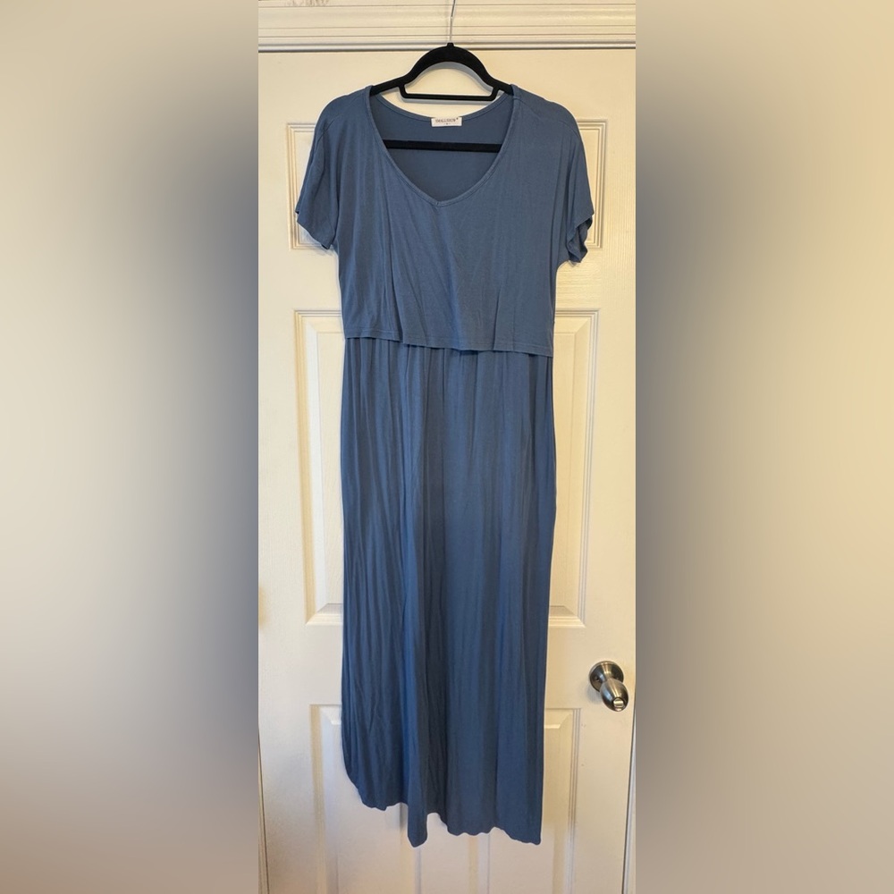 Dusty Blue Midi Dress.